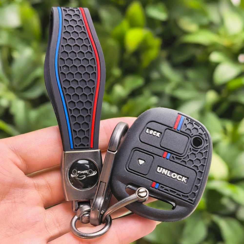 2 Buttons Silicone Car Key Fob Case Cover Keychain For TOYOTA CAMRY RAV4 Corolla PRADO YARIS Tarago For LEXUS view 4