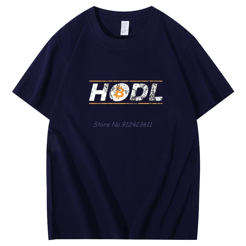 Bitcoin Cryptocurrency Vintage Hodl Harajuku graphic t shirts men's short sleeve t-shirt Summer Cotton T-shirt Men's clothing