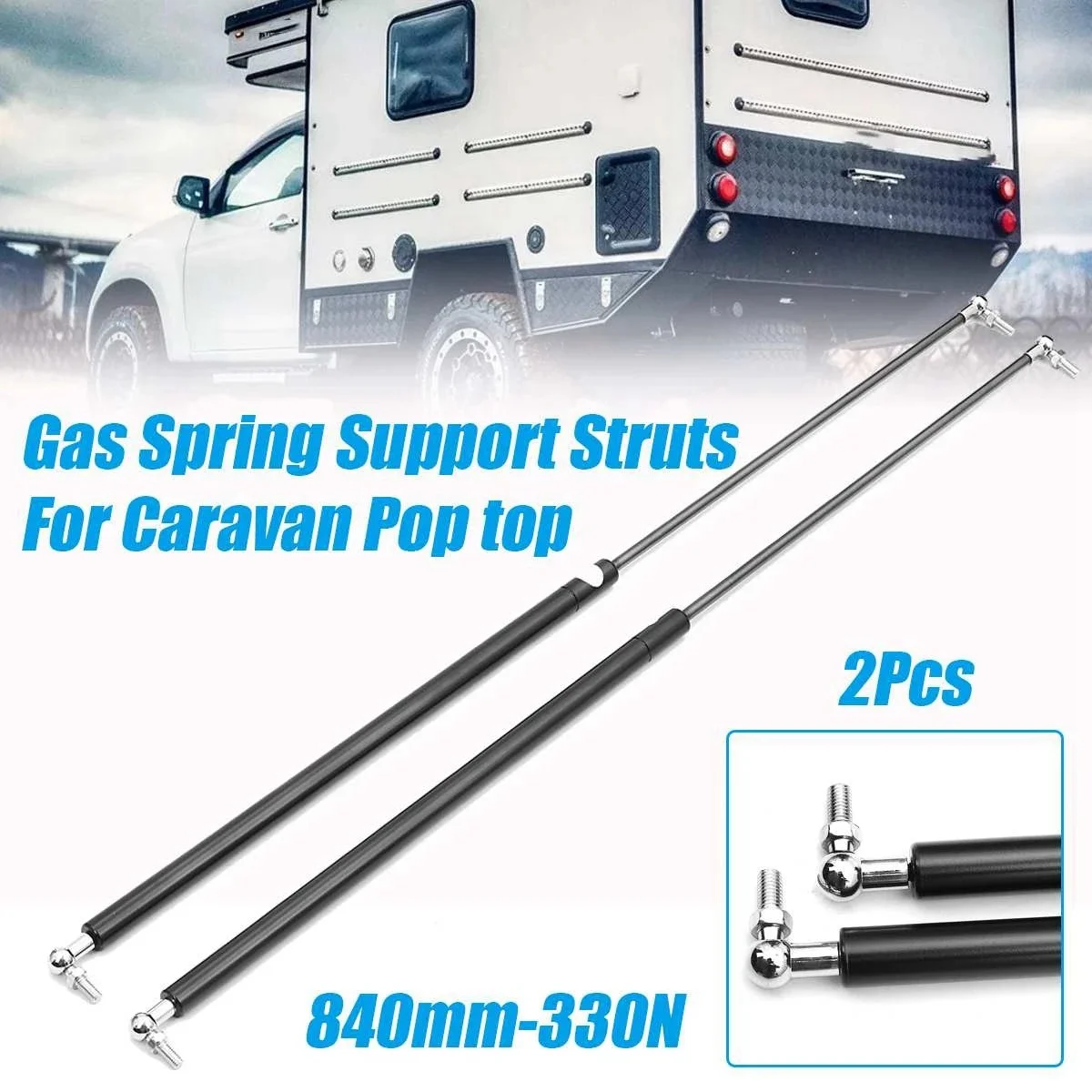 2Pcs 840mm 330N Car Struts Front Bonnet Hood Rear Trunk Tailgate Boot Shock Lift Strut Support Bar Gas Spring Bus