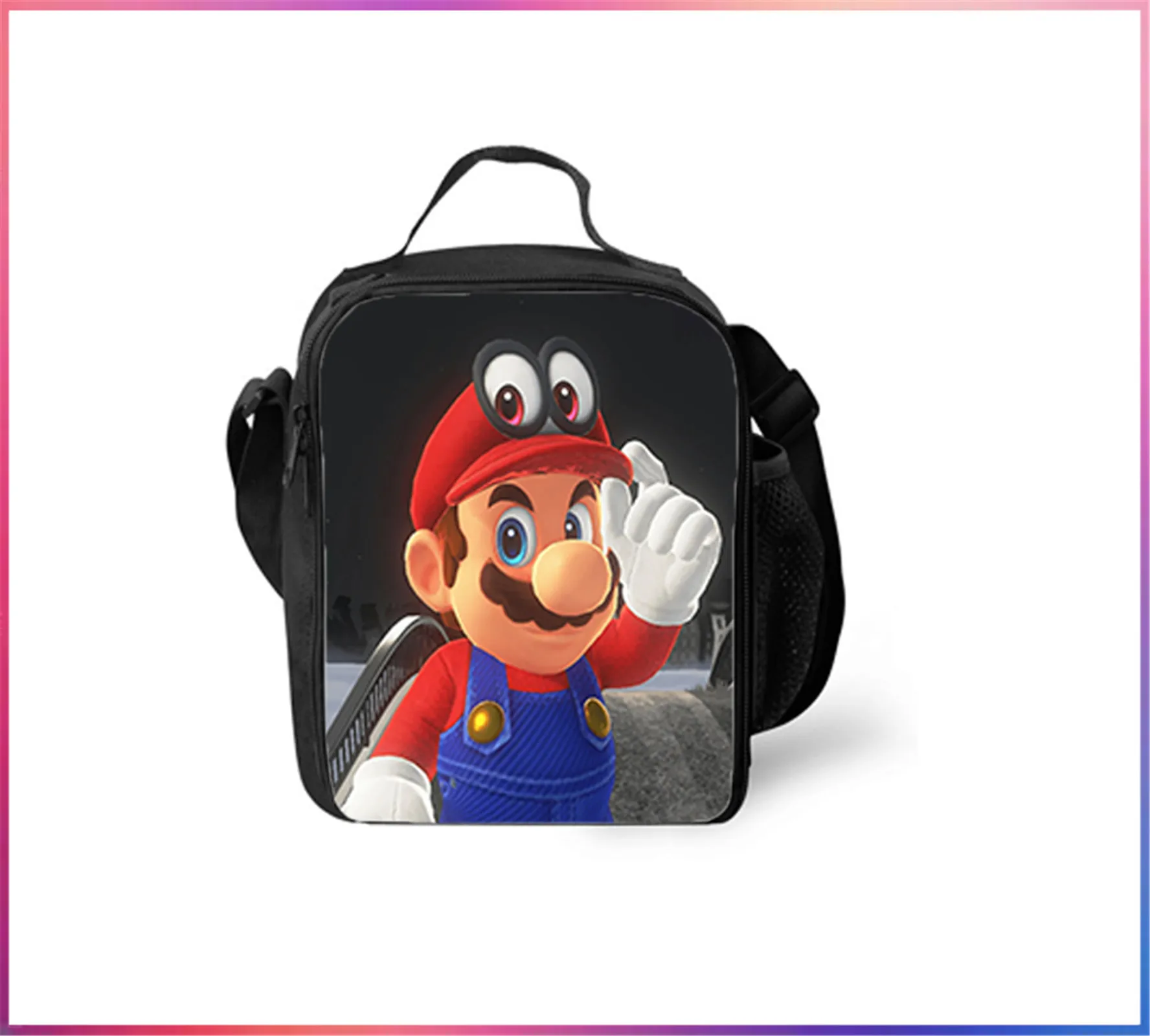 HOT Unisex Boys Girls Super Mario Cartoon Lunch Box-Insulated School Bag-Reusable Lunch Tote for Picnic