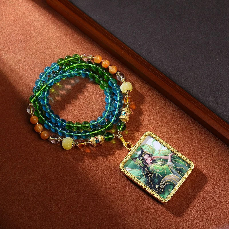 Tibetan cultural toy: Fox Immortal Tangka Zhakiram Pendant, Green Tara Pendant, White Tara Necklace