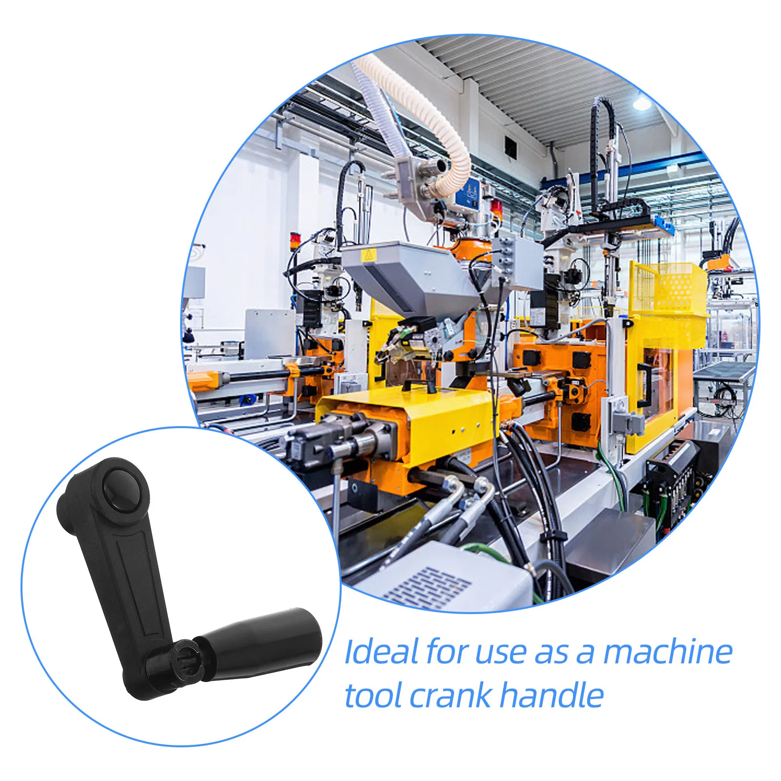 Nylon Crank Handle for Woodworking Machinery Revolving Machine Tool Handle for Lathe Milling Grinding Machines Smooth Rotation