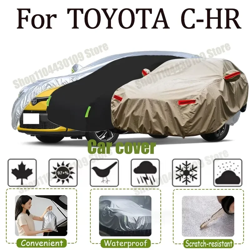 

For TOYOTA C-HR Car Full Car Covers Outdoor Sun Anti UV Rain Snow Dust Protection Oxford Cloth Accessories
