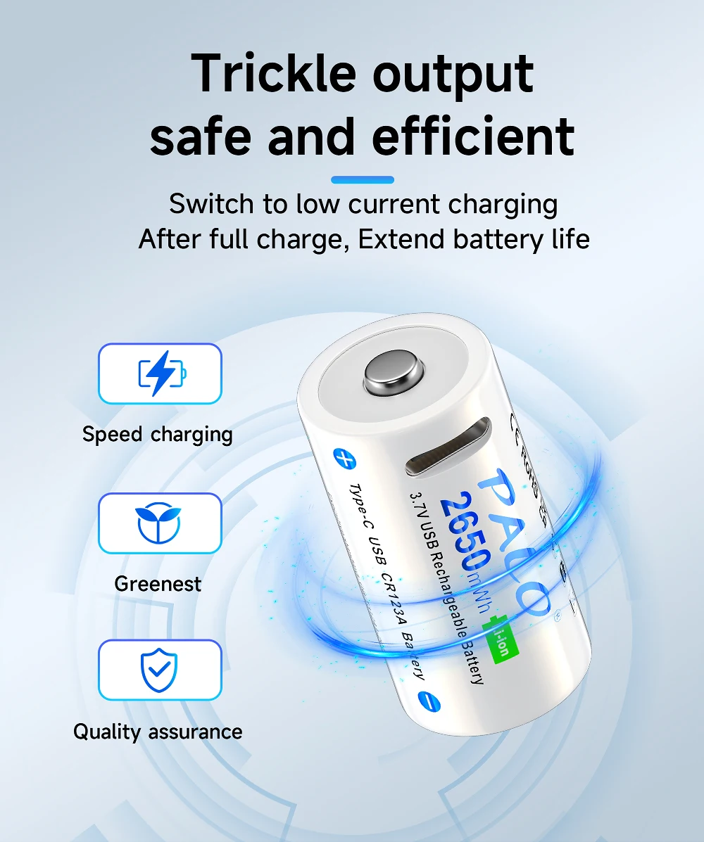 PALO 2-12PCS 2650mWh 3,7 V 16340 16350 Akku USB Lade RCR123 CR123 CR123A Li-Ion Batterien für LED Taschenlampe – Detail 11