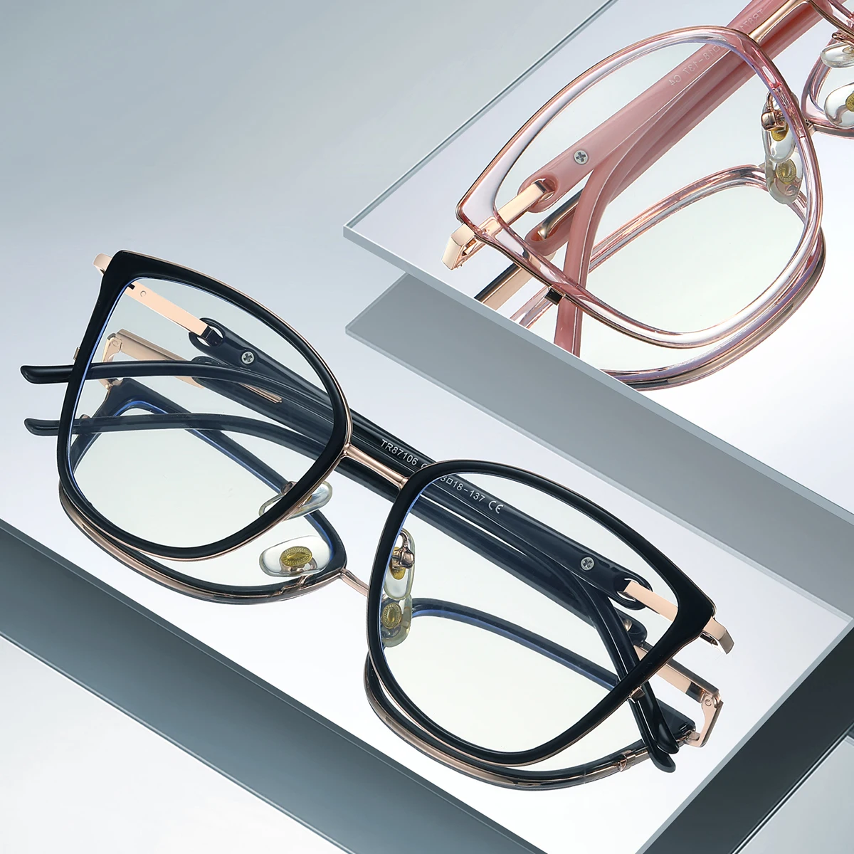 JMISUS الوافدين الجدد فراشة النظارات الطبية عالية الجودة المعادن امرأة النظارات البصرية لمكافحة الضوء الأزرق اللونية
