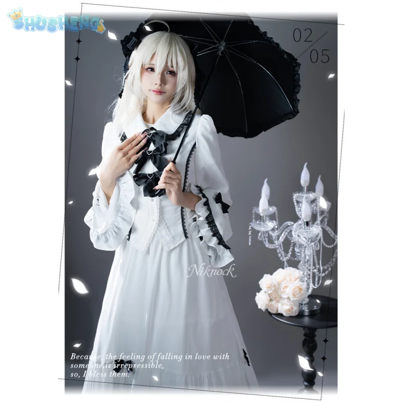

Kasugano Sora Cosplay Costume Anime Yosuga no Sora Women's Man Halloween Party Sweet Lolita Dress Headwear Tie Uniform Net Set