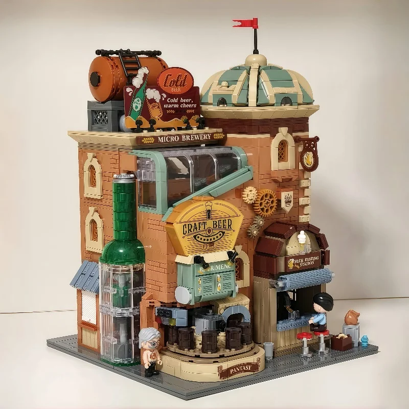 

NEW Building Blocks Street View Collection Original Classic Beer Workshop Styling Puzzle Toy Decoration Model Christmas Gifts