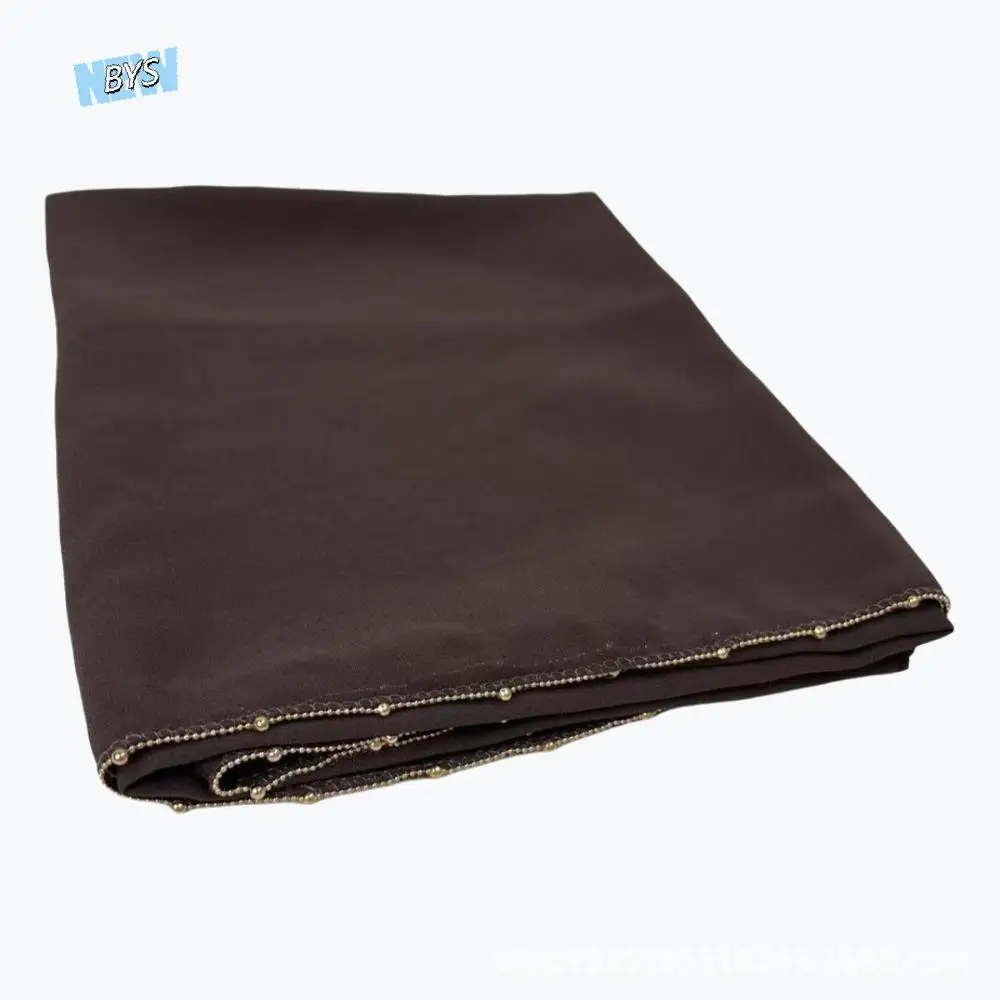 

Luxury Solid Color Ethnic Style Scarf Long Bandana Headscarf Thin Beads Chain Islamic Turban Daily