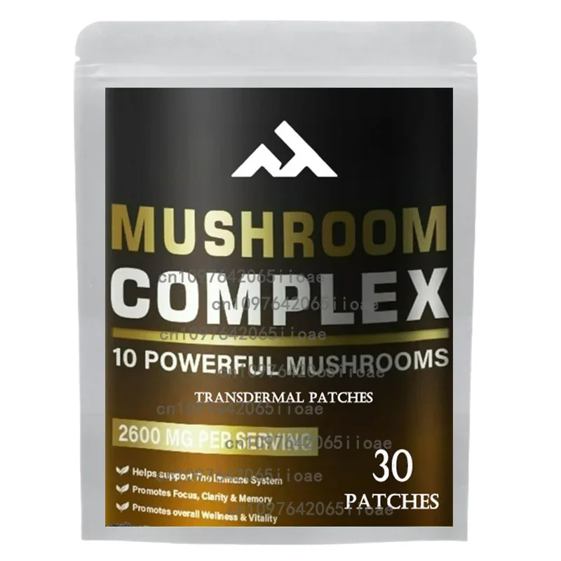 

30-пластыри High Strength MushroomTransdermal Patche — Lions Mane, Cordyceps, Reishi — Memory Brain And