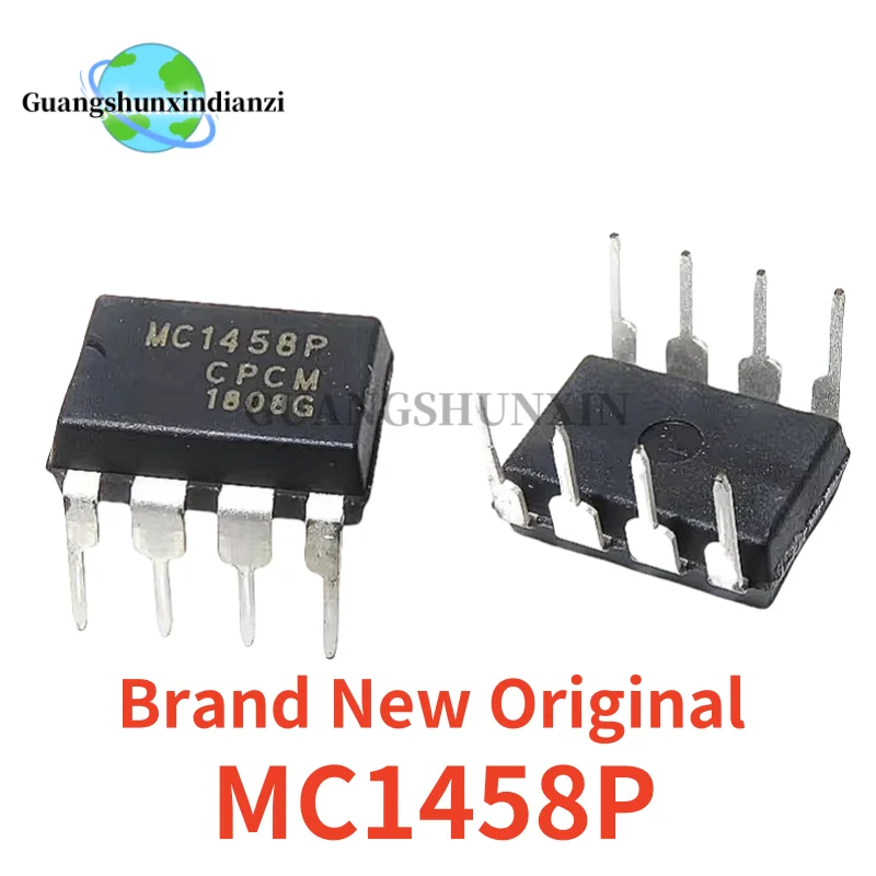 10PCS Brand new original MC1458P MC1458 DIP-8 Dual op-amp chip Best Quality In Stock