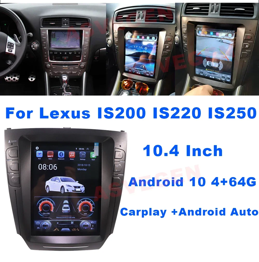 Android Car Video Player for Lexus IS IS350 IS220 IS250 IS300 GPS Navigation Radio Stereo with Built-in WiFi And Rear View Camer
