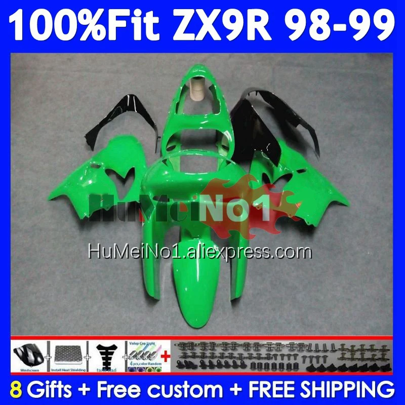 OEM Body For KAWASAKI NINJA ZX Light Green 9R 900 CC 9 ZX9 R 213No.21 ZX900 900CC ZX-9R ZX9R 98 99 1998 1999 Injection Fairing