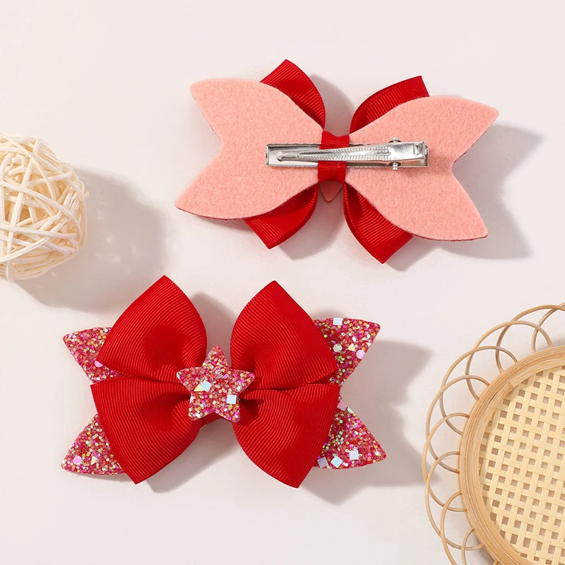 

Набор из 6 заколок для волос для девочек 2026 года: новые аксессуары для волос в виде звезд, милые заколки-бантики в розовый горошек, мультяшные заколки-клипсы