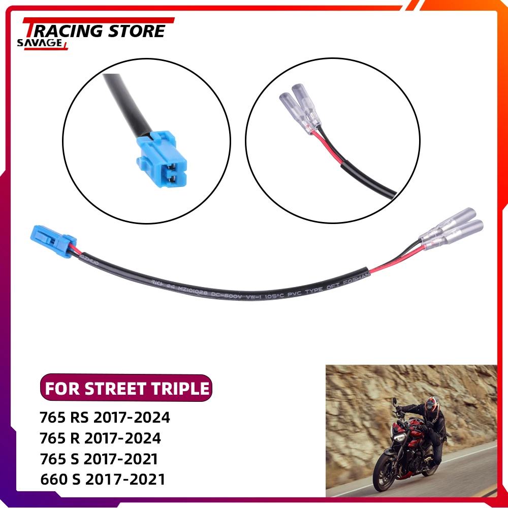 Motorycle 2 Wire Cables License Plate Light Adapters For Street Triple 765RS 765R 765S 660S Plug&Play Connector 765 RS/R/S 660 S