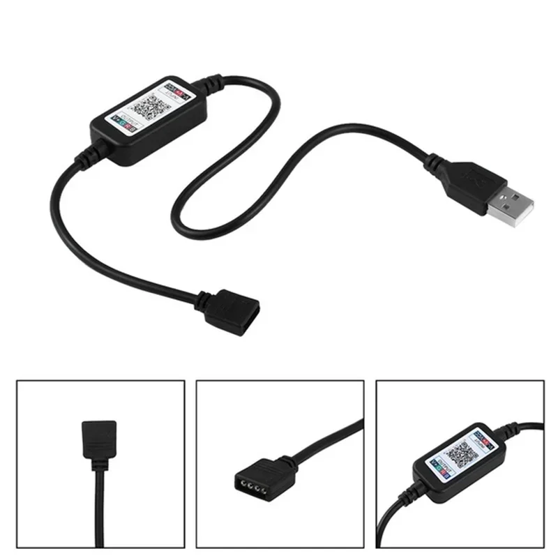 Mini Wireless 5-24V Smart Phone Control RGB LED Strip Light Controller USB Cable Bluetooth 4.0 LED Controller For Hotels Bars