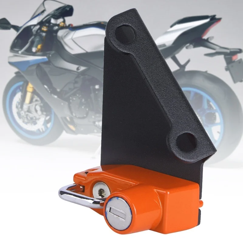 Motorcycle Anti Theft Helmet Lock Left Side Fits For Yamaha YZF R1m R1s R6(Orange )