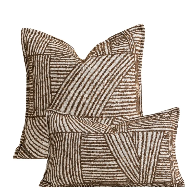 

Brown Pillows Geometric Cushion CaseDecorative Pillow Cover for Sofa Chair Modern Room Home Decorations 45x45cm