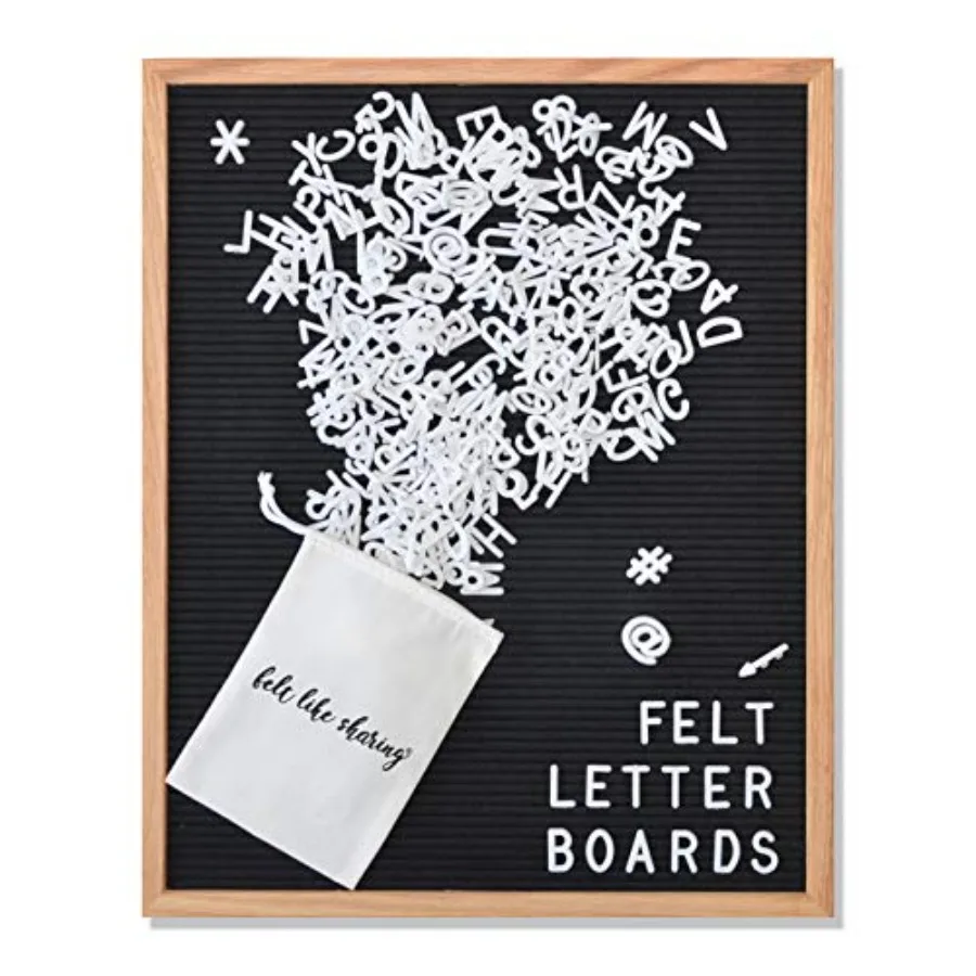 

Black Felt Letter Board 16x20 Inches Changeable Letter Board Plus 348 White Plastic Letters Warm Oak Frame Wooden Letter Board