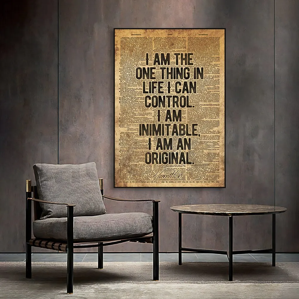 I Am The One Thing in Life I Can Control  Inspiring Hamilton Quotes by LinManuel Miranda Fans  Motivational Dictionary Art Print