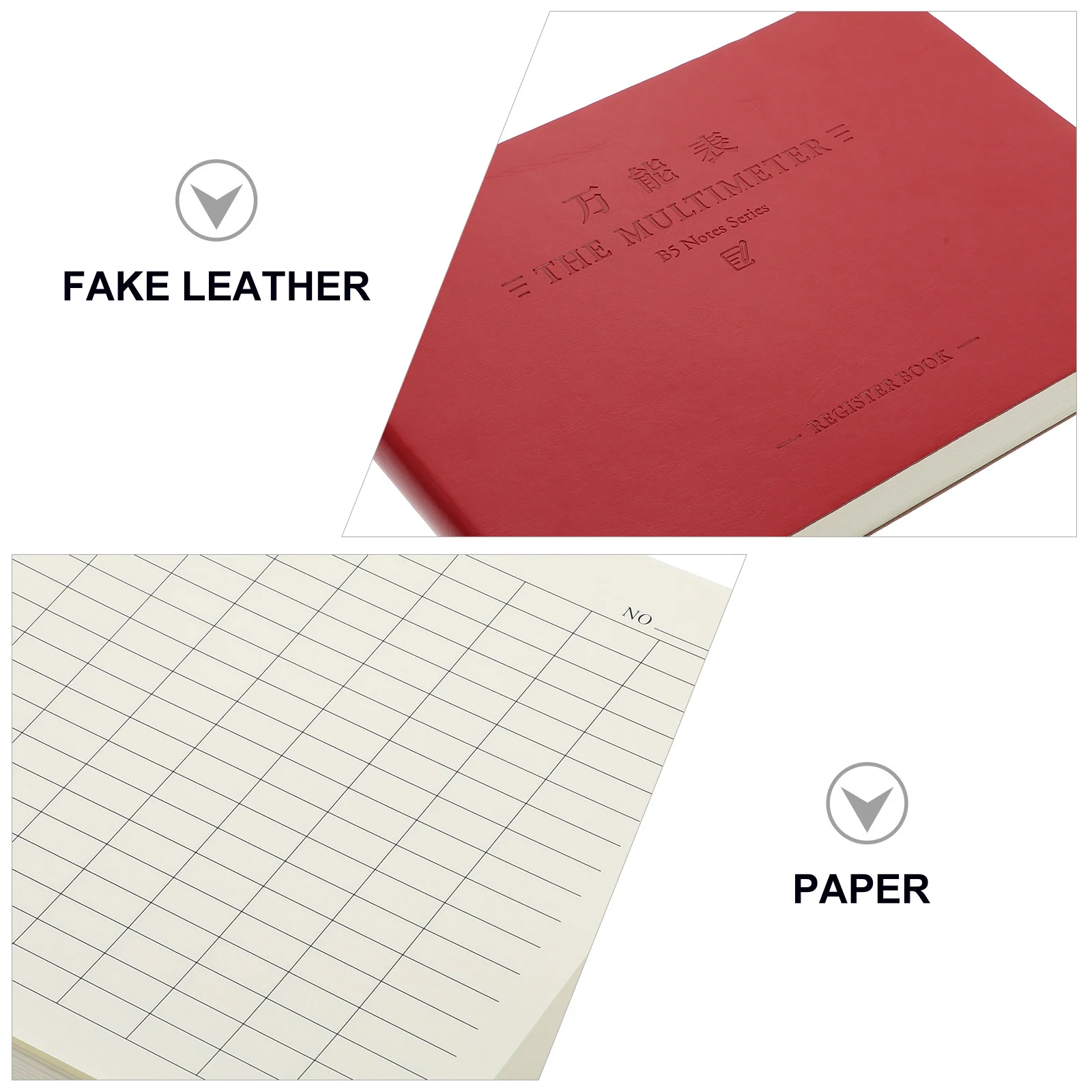 كتاب نموذجي محمول، كتاب حساب عالمي مزيف لحفظ الكتب اليومية، كتيب عملي، دفتر كتابة متعدد الوظائف #4