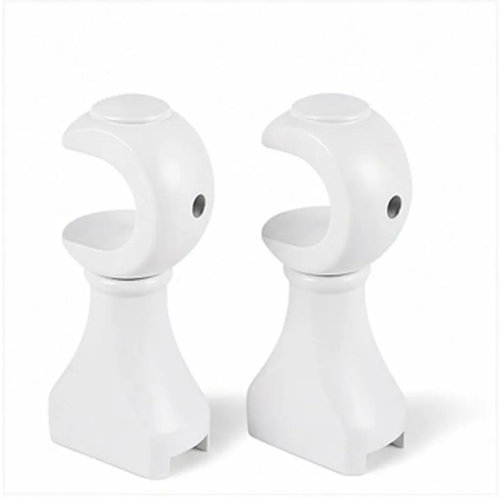 2Pcs Wooden Curtain Rod Brackets Heavy Duty Wall Mounted Easy Install for Windows Balcony Bathroom Kitchen Pantry Closet Laundry