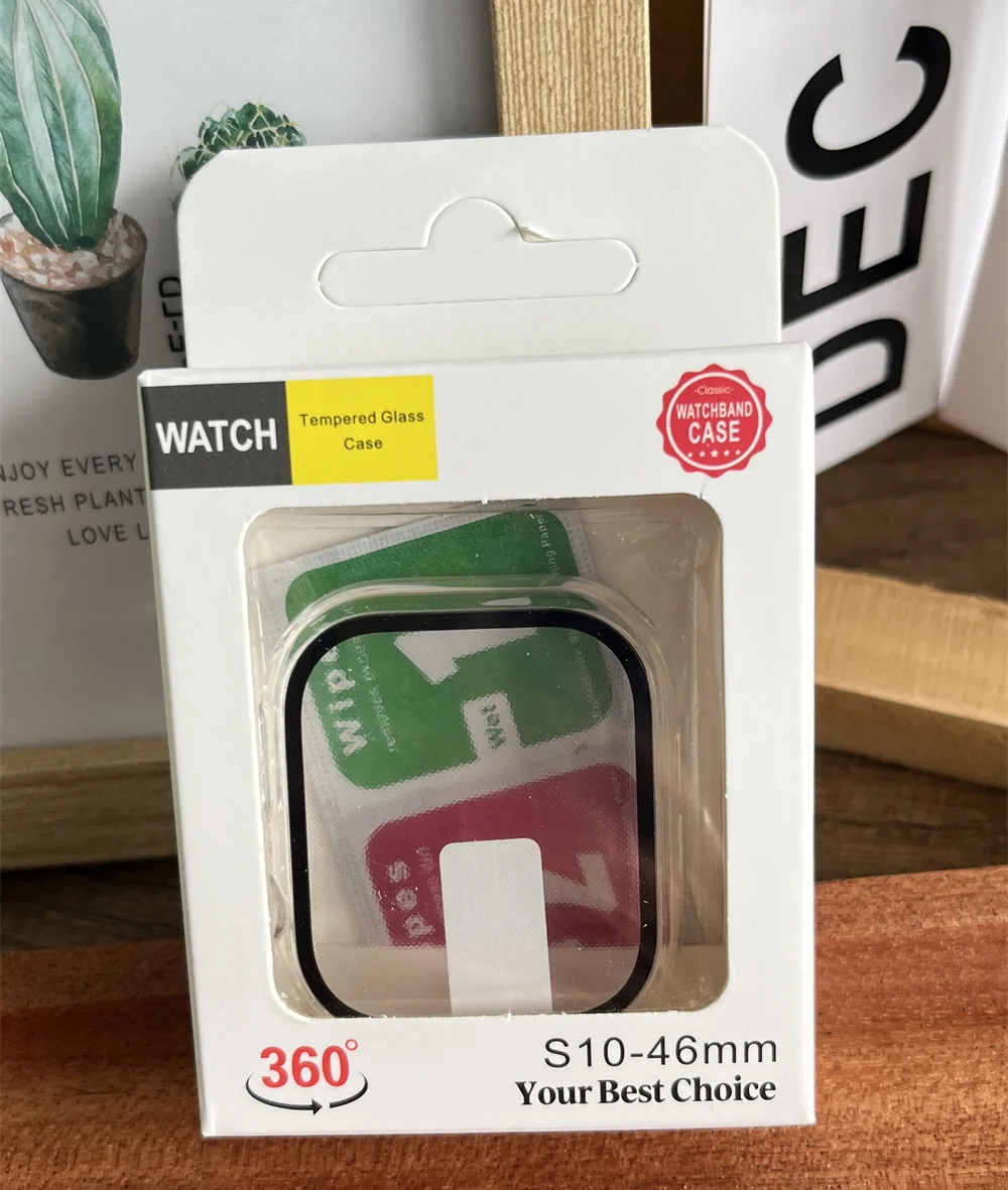 2pcs Tempered Glass Case For Apple Watch Series 11 10 9 8 7 6 SE 46mm 45MM 41MM 42 40mm 44MM Screen Protector Cover Accessories