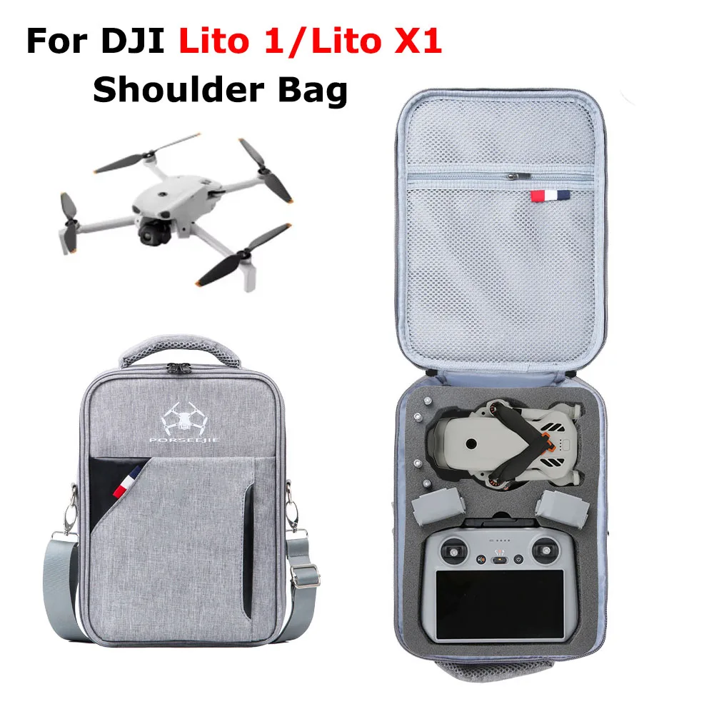 Mochila de Ombro Protetora Portátil Lito 1 para Drone DJI Lito X1, Controle Remoto e Acessórios de Bateria
