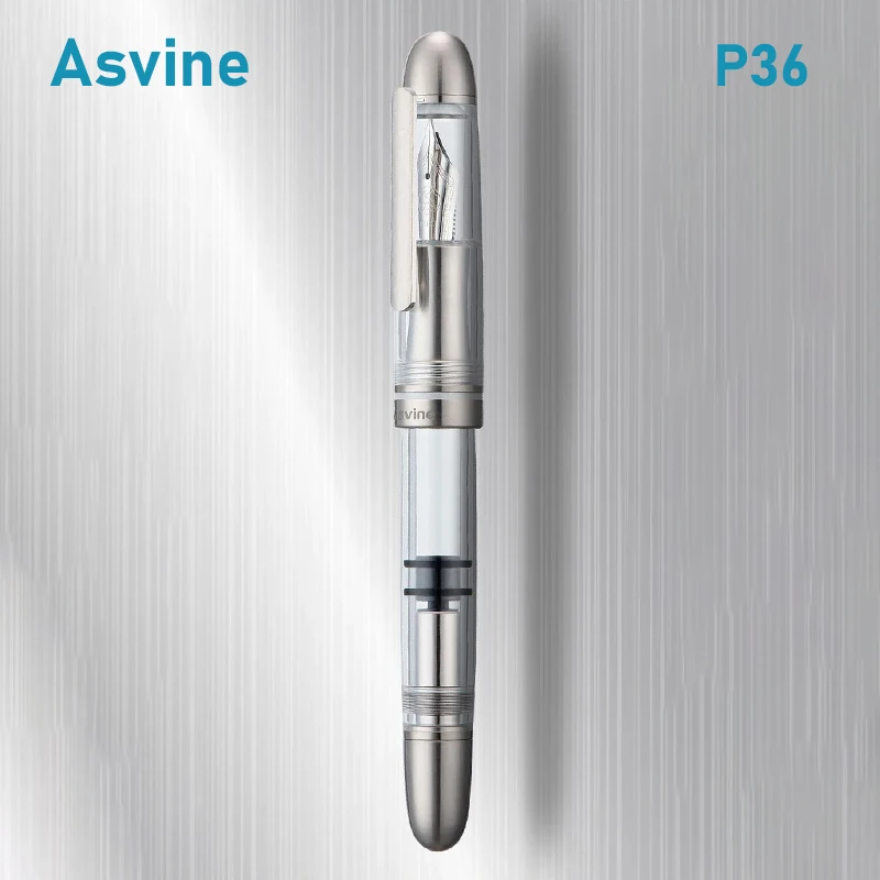 asvine p36 piston filling fountain pen caneta luxo elegante titanio acrilico bock escritorio escola escrita suprimentos papelaria 01