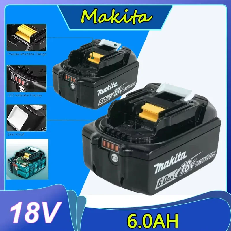 For Makita 18V 6000mAh Rechargeable Power Tools Battery with LED Li-ion Replacement LXT BL1860B BL1860 BL1850