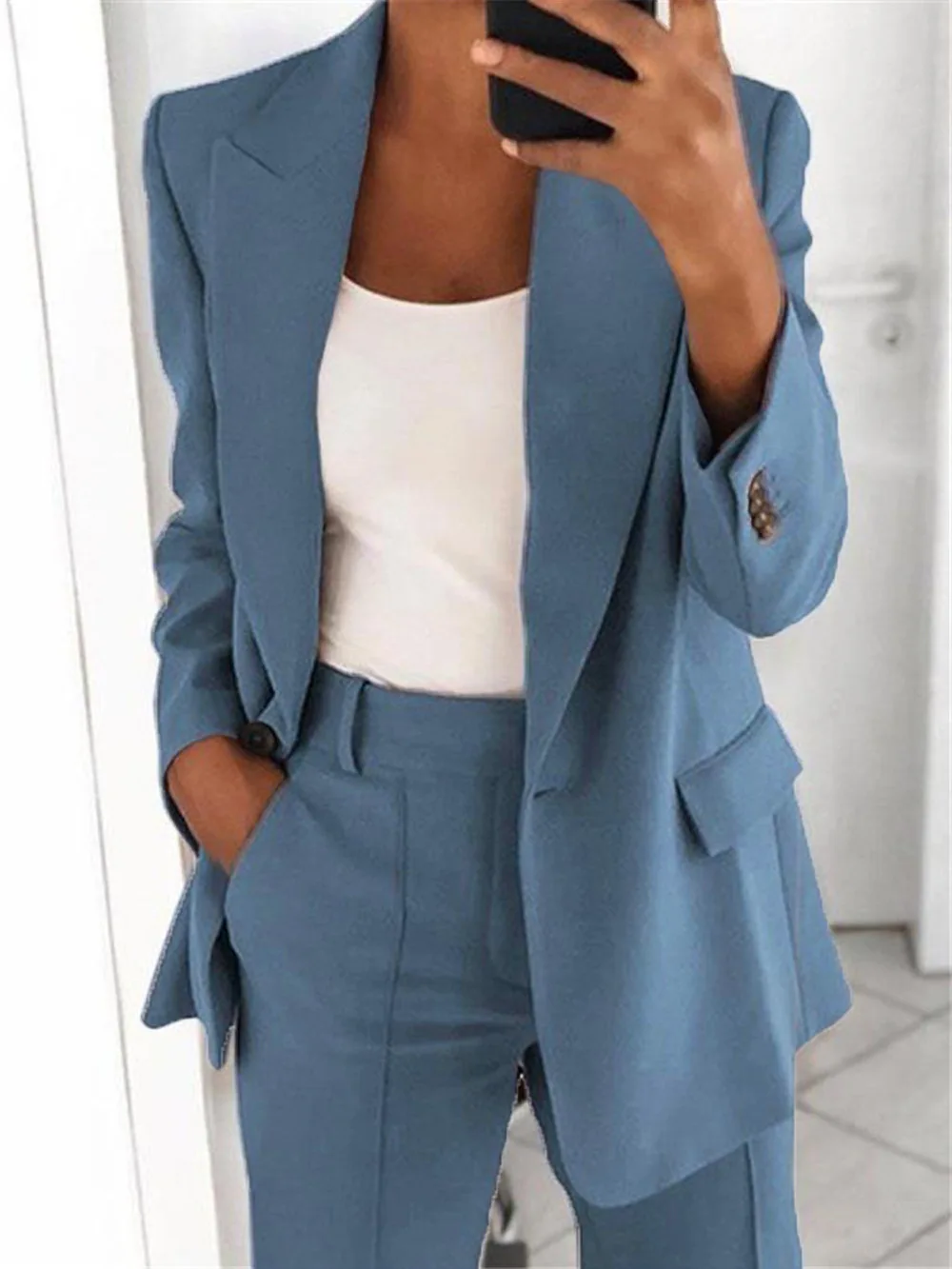 2022 New Fashion Blazer Suit Women Spring Office Ladies Clothes Long Sleeve Solid Button Casual Coat Jacket Outer Plus Size 5XL