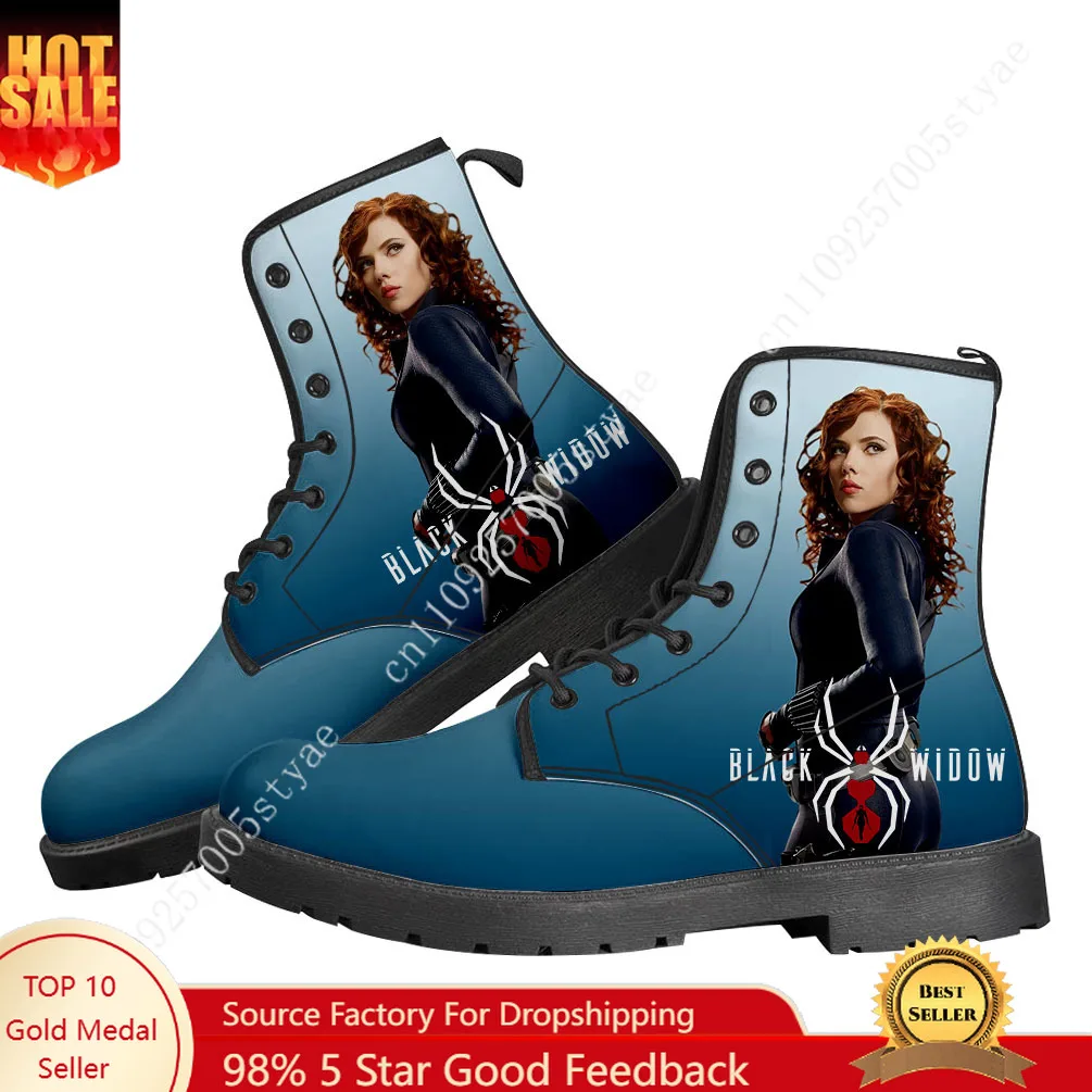 Black Widow Natasha Romanoff Boots Mens Womens Teenager Shoes Casual Boot Outdoor High Quality Couple Customize Shoe