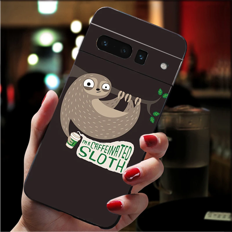 

Phone Case For Google Pixel 10 9 Pro XL 9A 8 7 6 Pro Pixel 8A 7A 6A Pixel 8 7 6 5 Cute Caffeinated Sloth animal