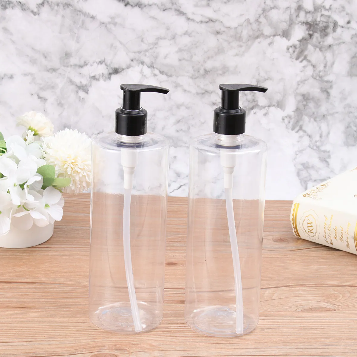 

Набор из 4 многоразовых пустых флаконов по 500 мл: портативные дозаторы для лосьона, шампуня, геля для душа и жидкого мыла с помпой