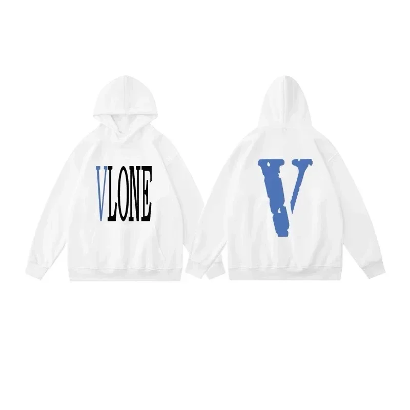 VLONE ORVAL big v letter print hooded sweater for men and women autumn and winter American heavy couple hoodie