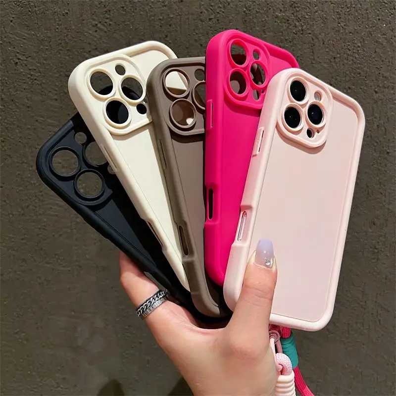 Luxuriöse, farbenfrohe Handyhülle mit Trageschlaufe für iPhone 18 17 16 15 14 13 12 11 Pro Max 16E X XR XS 7 8 Plus, stoßfeste, weiche Hülle – Detail 2