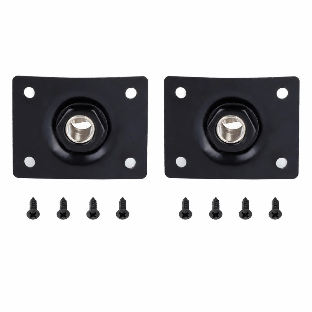 2pcs Durable Metal Output Jack Plate Rectangle 1/4 Inch Input Jack Socket Silver, Black Electric Guitar Jack Electric Guitar