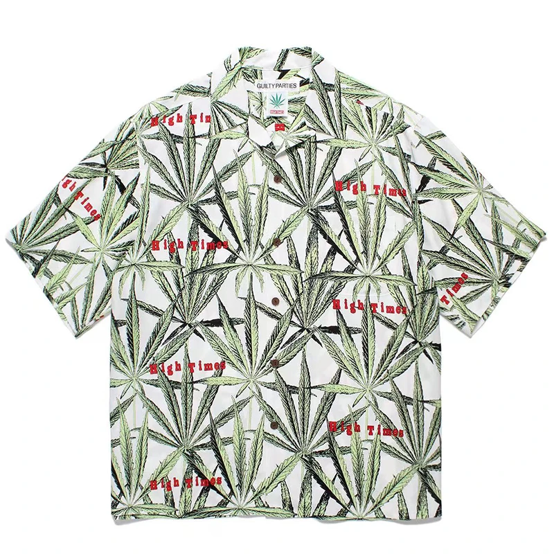 Multicolour Retro Print WACKO MARIA Hawaii Short Sleeve Shirt Summer Mens Womens Fashion WACKO MARIA Shirt