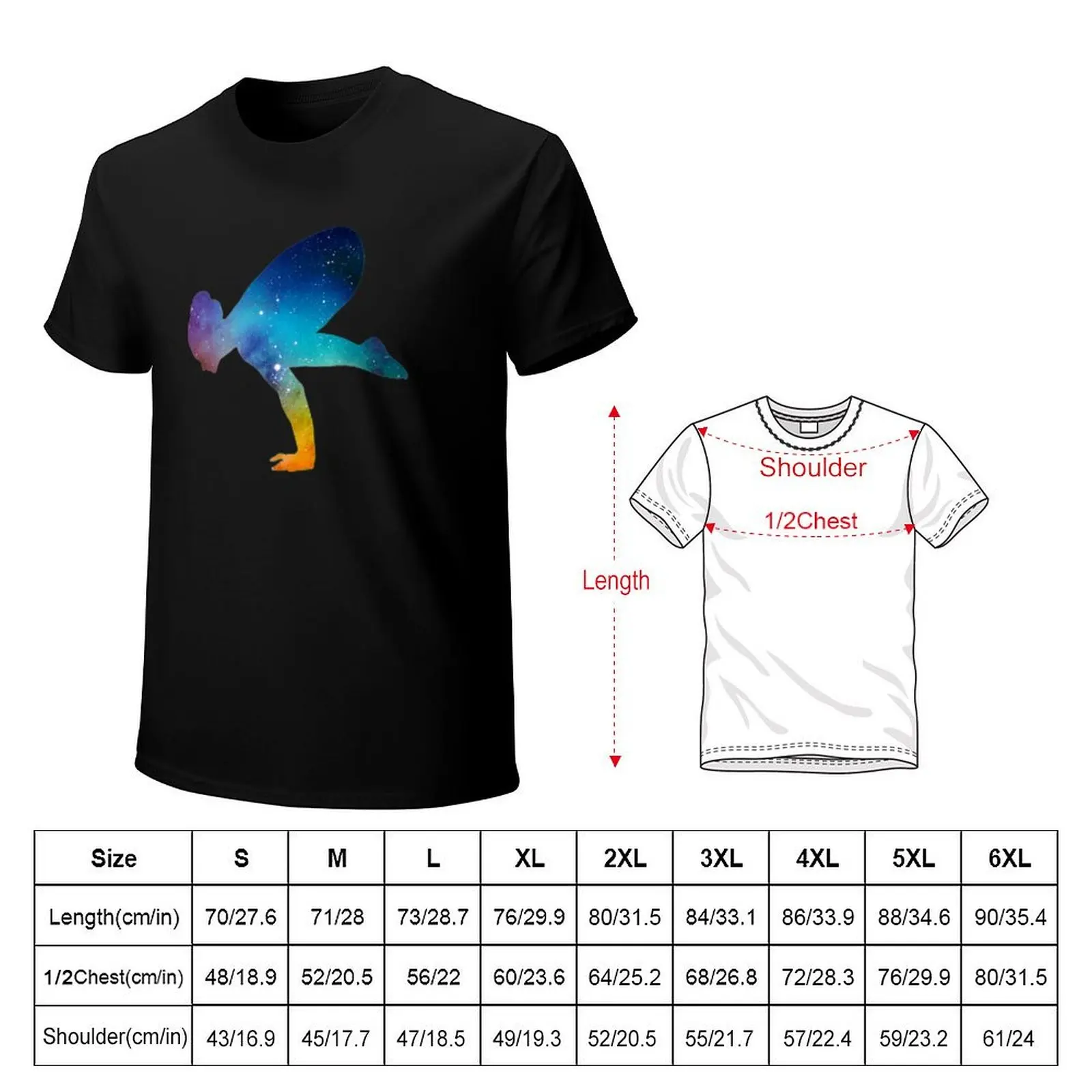 Crow Pose Yoga Acrobatic Sport Galaxy Space Workout Aeralist Gymnastics T-Shirt funny t shirts cotton T-Shirt