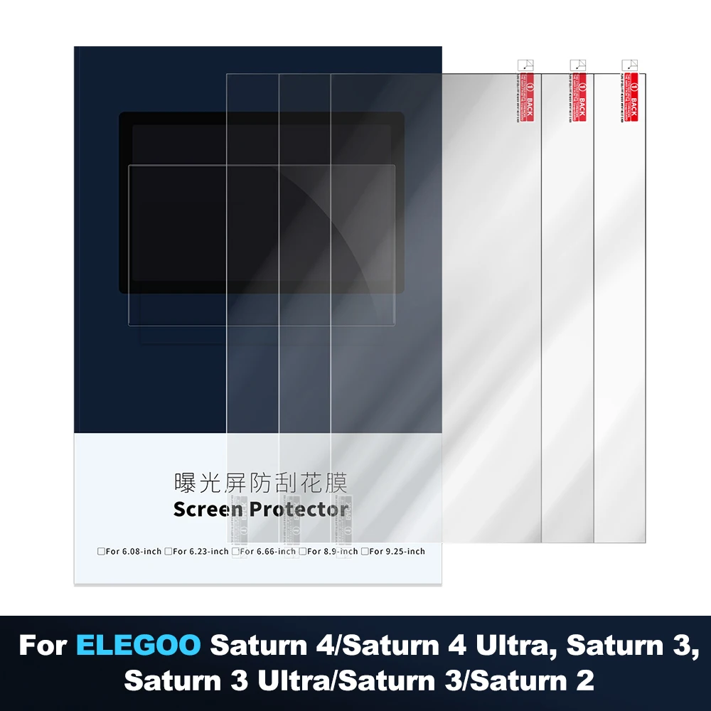 3PCS Mono LCD Screen Tempered Glass Protective Film for 10.1inch,for Elegoo Saturn 4,Saturn 4 Ultra,Saturn 3,Saturn 2
