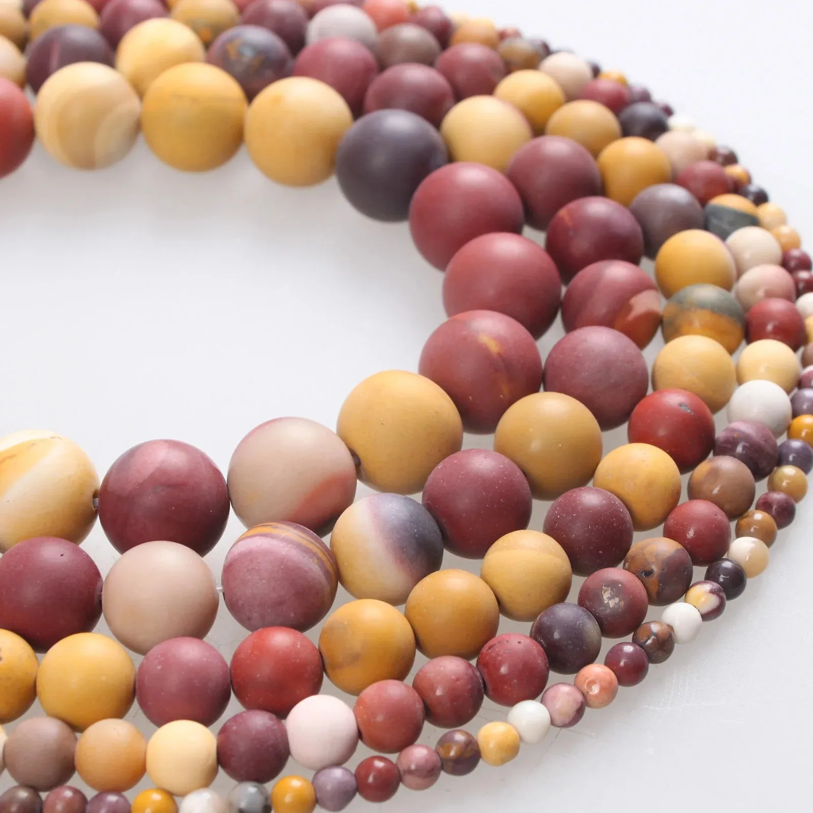 Matte Mookaite Naturstein Perlen Rund Gefrostet 4-12mm - zdjęcie 1