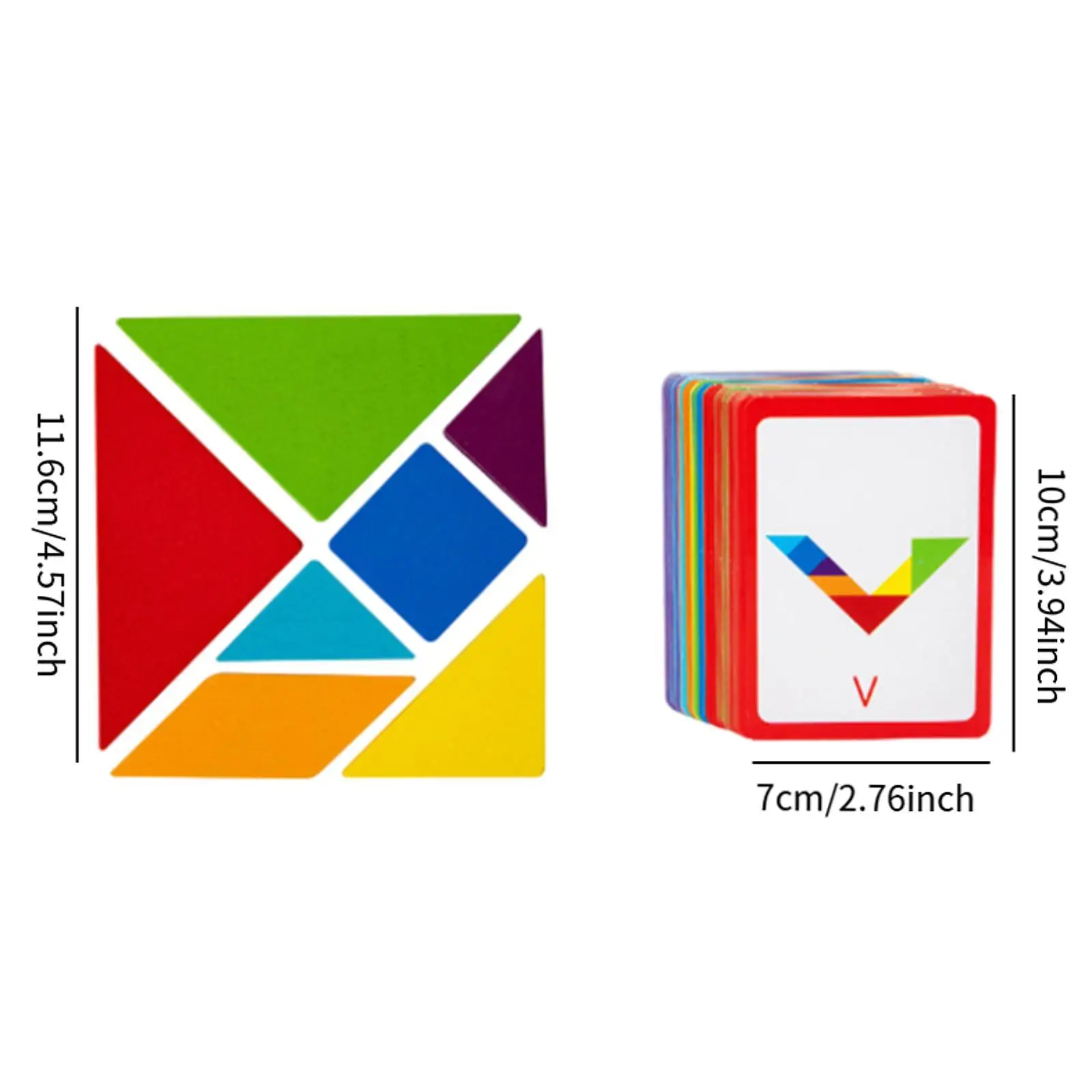 Houten Tangram Legpuzzels voor Kinderen Geschenken met Kaarten 3D IQ Spel Kleuterschool Kinderen Puzzel Blok Familie Bordspellen