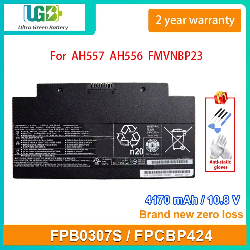 

UGB New FPB0307S FPCBP424 Laptop Battery For Fujitsu Lifebook AH557 AH556 AH77/S AH77/M FMVNBP233 10.8V 45Wh 4170mAh