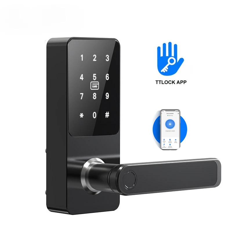 cylinder lock unlock by Intelligent biometric  keyless code unlock for wooden office door