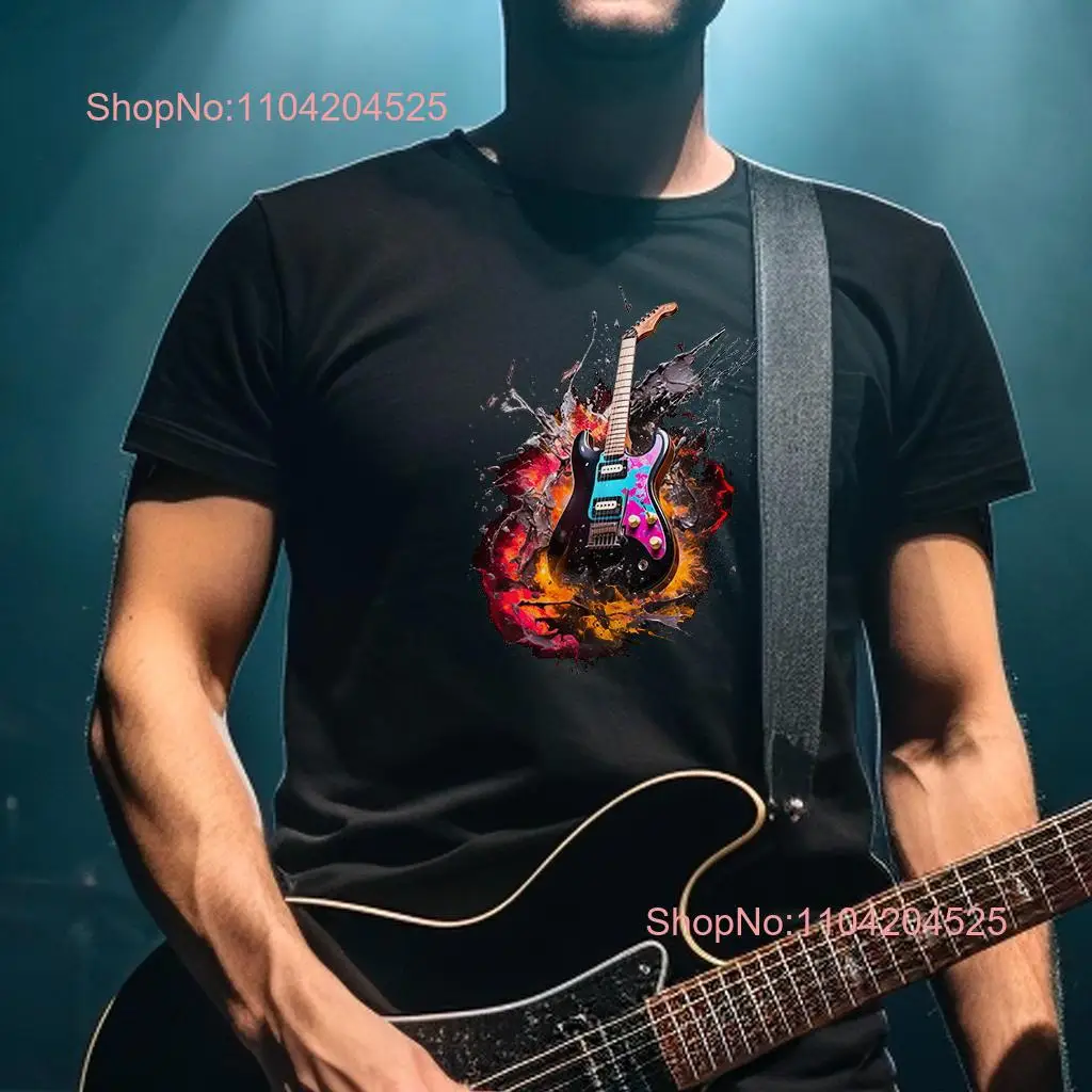 펑크 기타 스매쉬 티셔츠 남성 기타리스트, 음악 록 아빠 남편 아버지, 남자 친구 형제, 아들 생일 크리스마스 탑