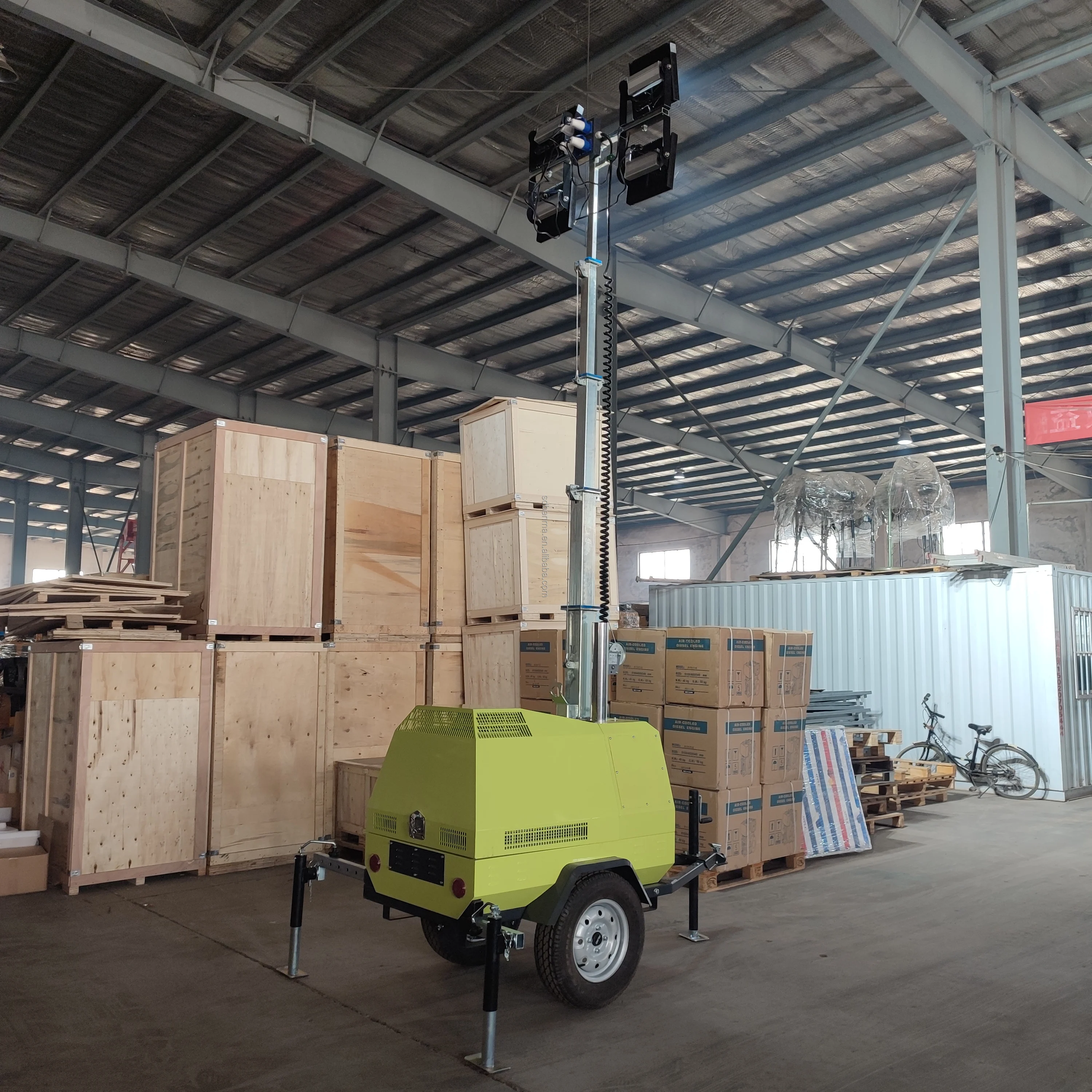 High Quality 7m Hand Lift Mobile Light Tower Outdoor Engineering Mobile Light Tower