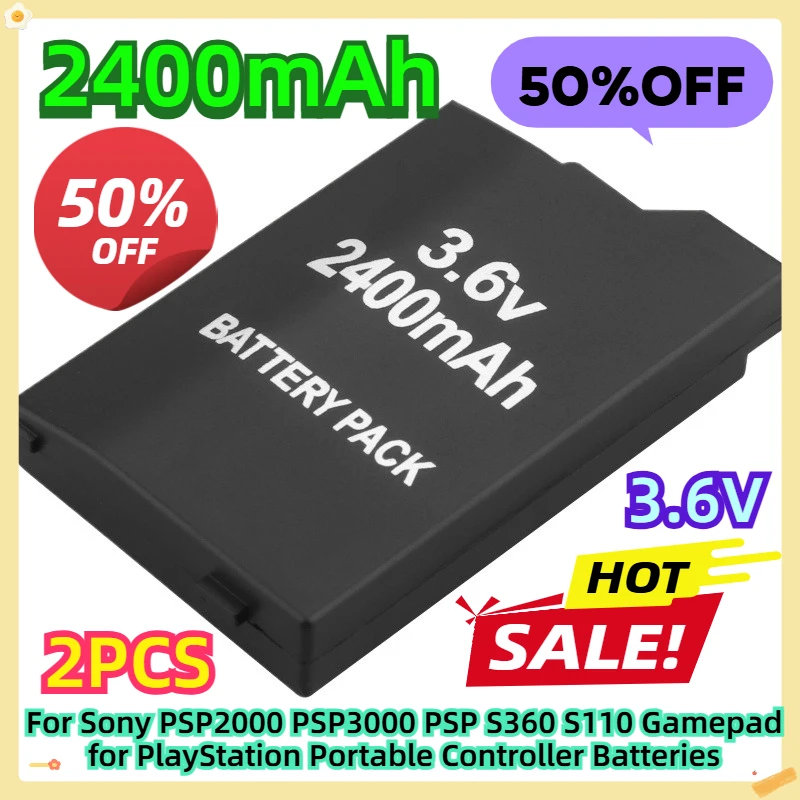 

For Sony PSP2000 PSP3000 PSP S360 S110 Gamepad for PlayStation Portable Controller Batteries 2400mAh 2pcs