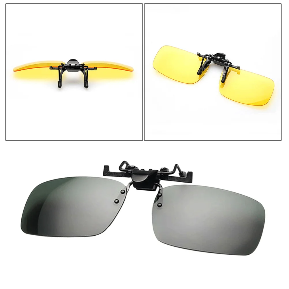 

2pc Night Sunglasses Polarized Resin Lenses Adjustable For Driving Fishing Skiing Outdoor Sports Unisex Sunglasses Clip