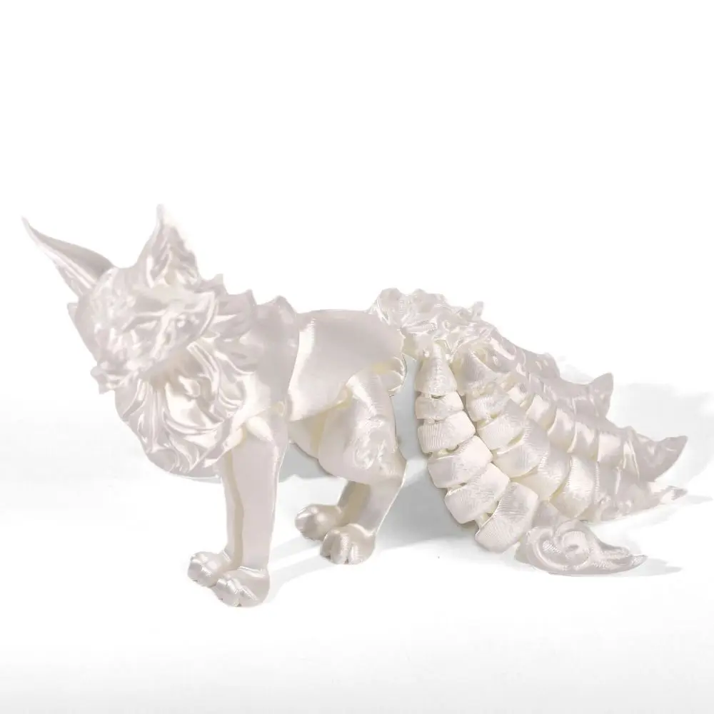 New PLA 3D Printed Fox Model Multi-jointed Movable Fox Action Figure Multicolor Fine-tailed Fox Doll Desktop Decoration