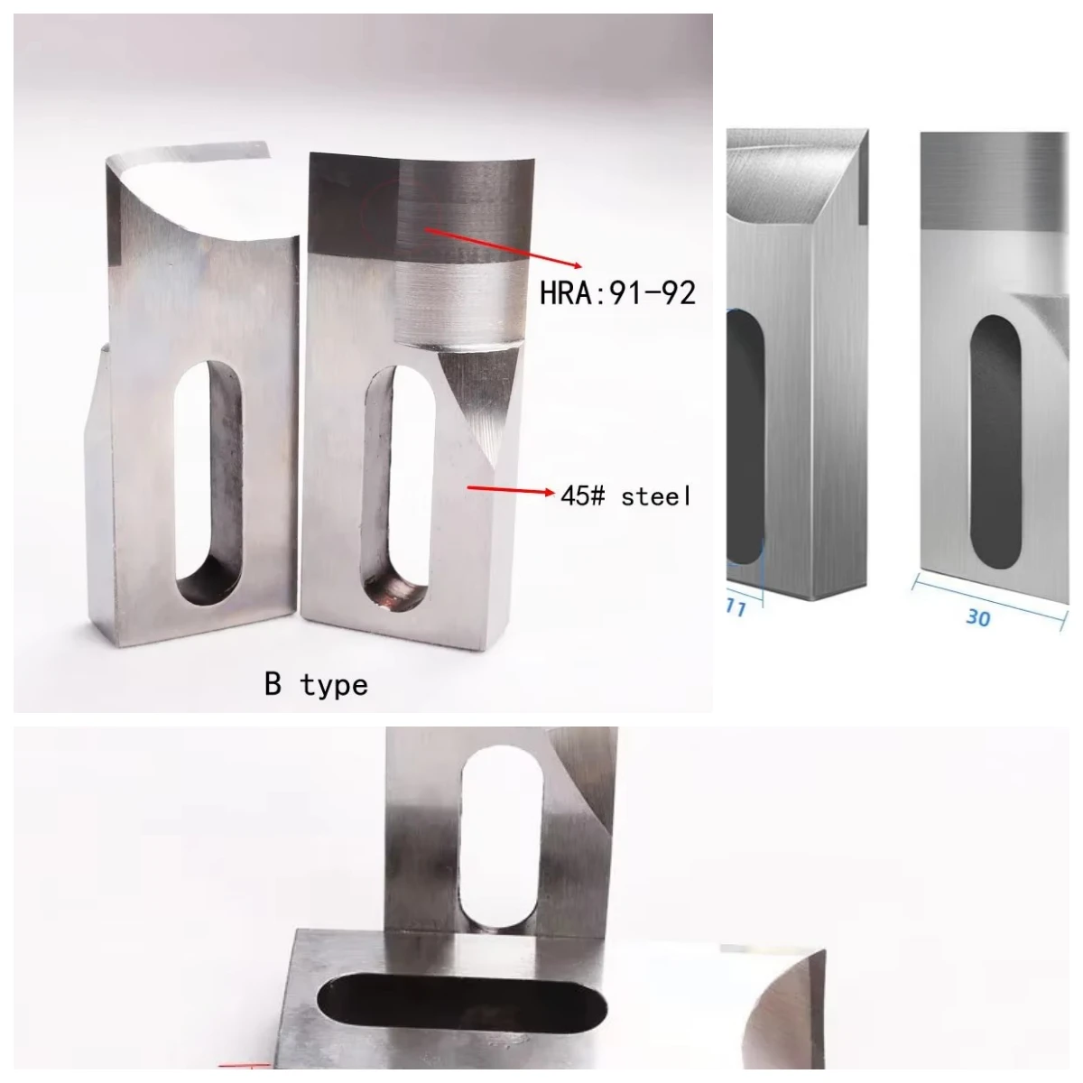 A Pair of HSS Tungsten Steel Flat Blades 70x30x12mm For Wood Round Rod Miller Machine Forming HSS Tools