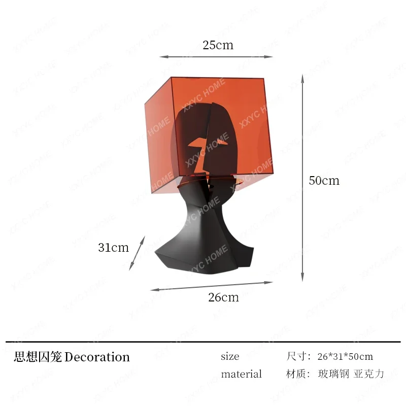 A  Abstract art thought figure sculpture large floor ornament hotel shopping mall living room decoration